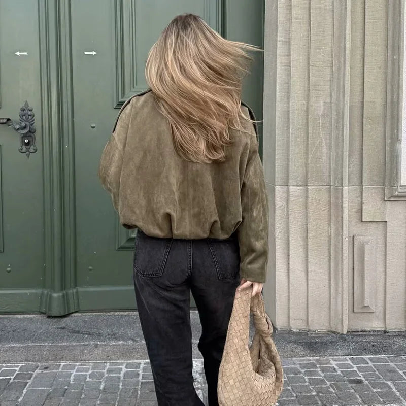 Chaqueta De Otoño Vintage Bomber.