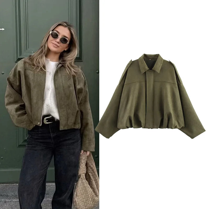Chaqueta De Otoño Vintage Bomber.