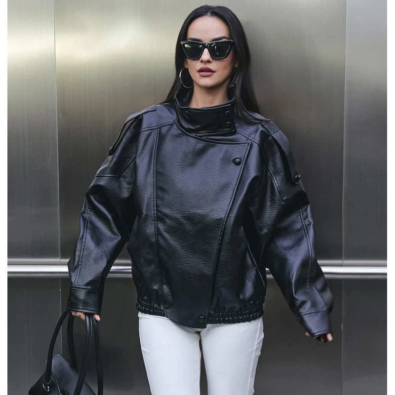 Chaqueta Bomber De Invierno,Imitación De Piel.
