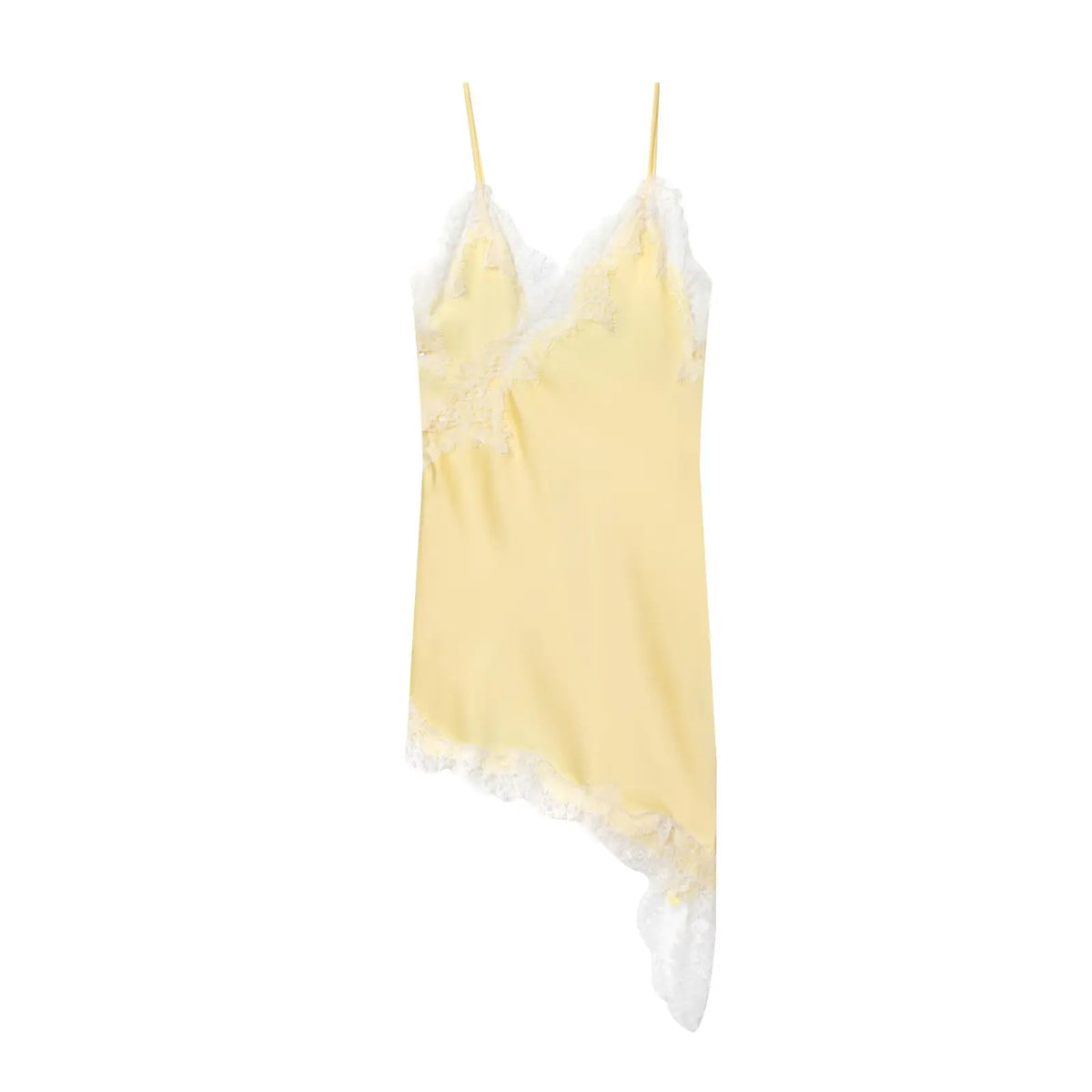 Vestido Mini Encaje Asimétrico De Fiesta.