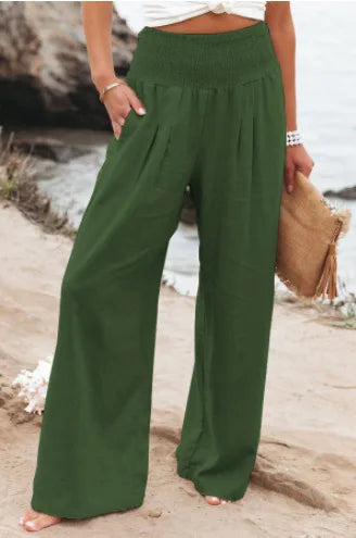 Pantalones informales de mujer con cordón.