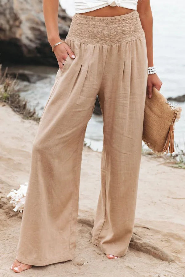 Pantalones informales de mujer con cordón.