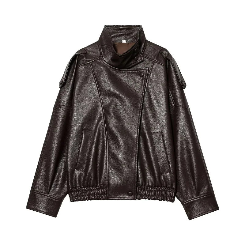 Chaqueta Bomber De Invierno,Imitación De Piel.