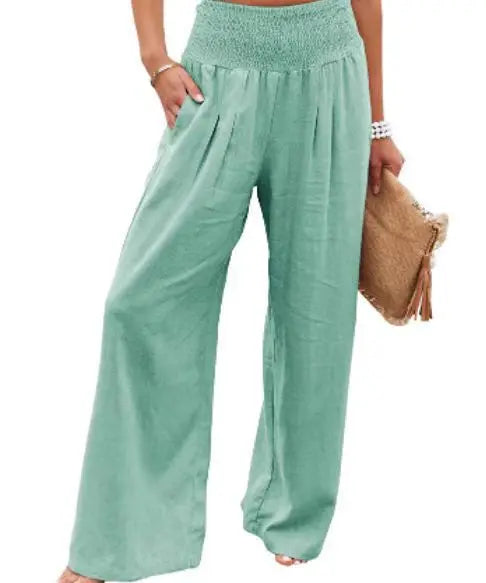 Pantalones informales de mujer con cordón.