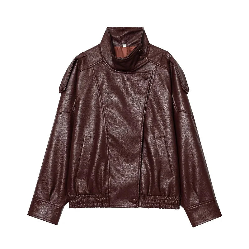 Chaqueta Bomber De Invierno,Imitación De Piel.